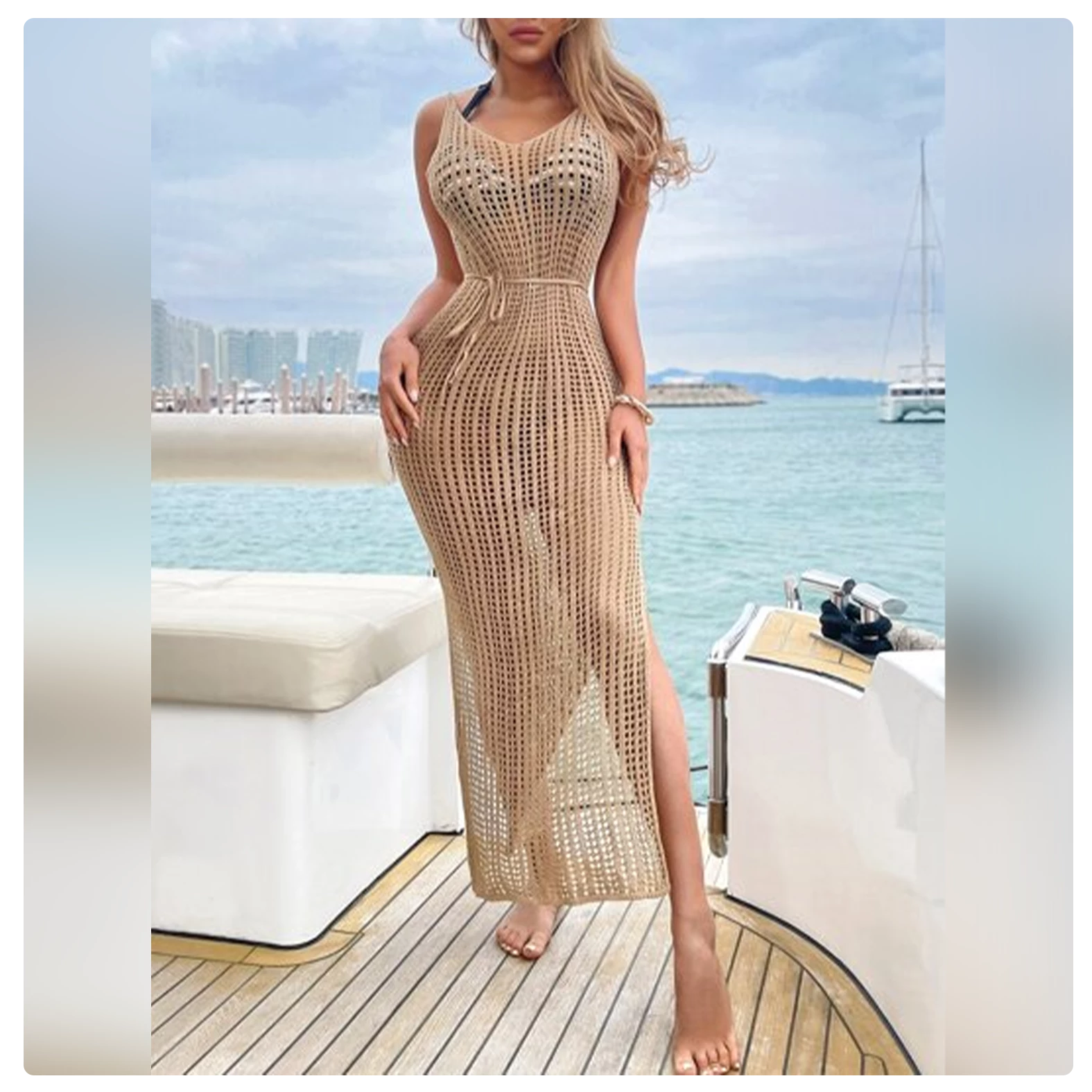 Coastal Muse Crochet Maxi Cover-Up