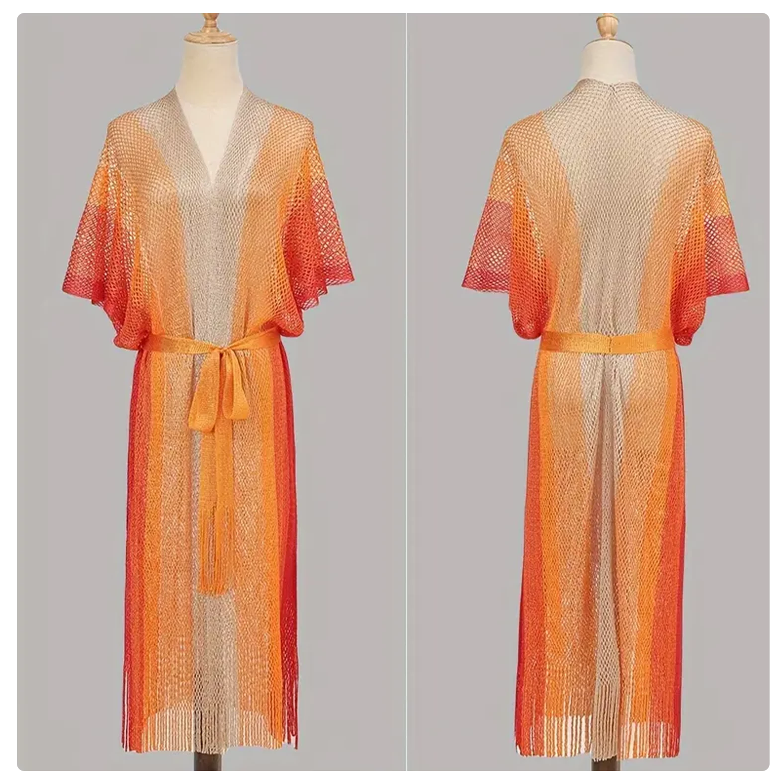 Sunset Mirage Mesh Robe
