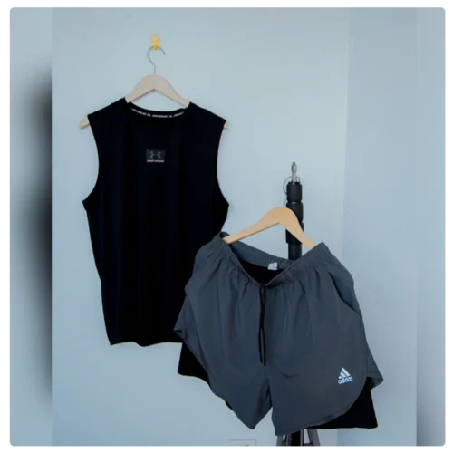Men's Athletic Sleeveless Tank & Running Shorts Set