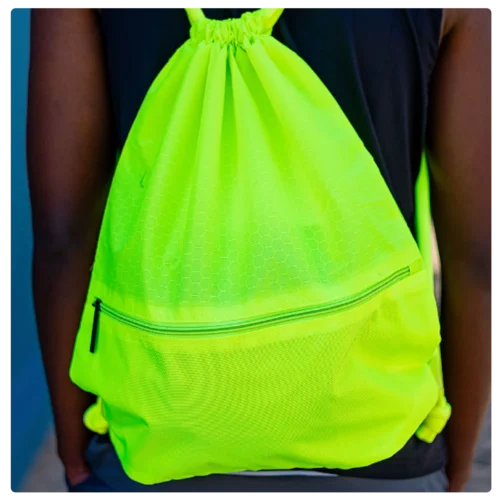HexoFit Lightweight Drawstring Foldable Gym Backpack - Image 4