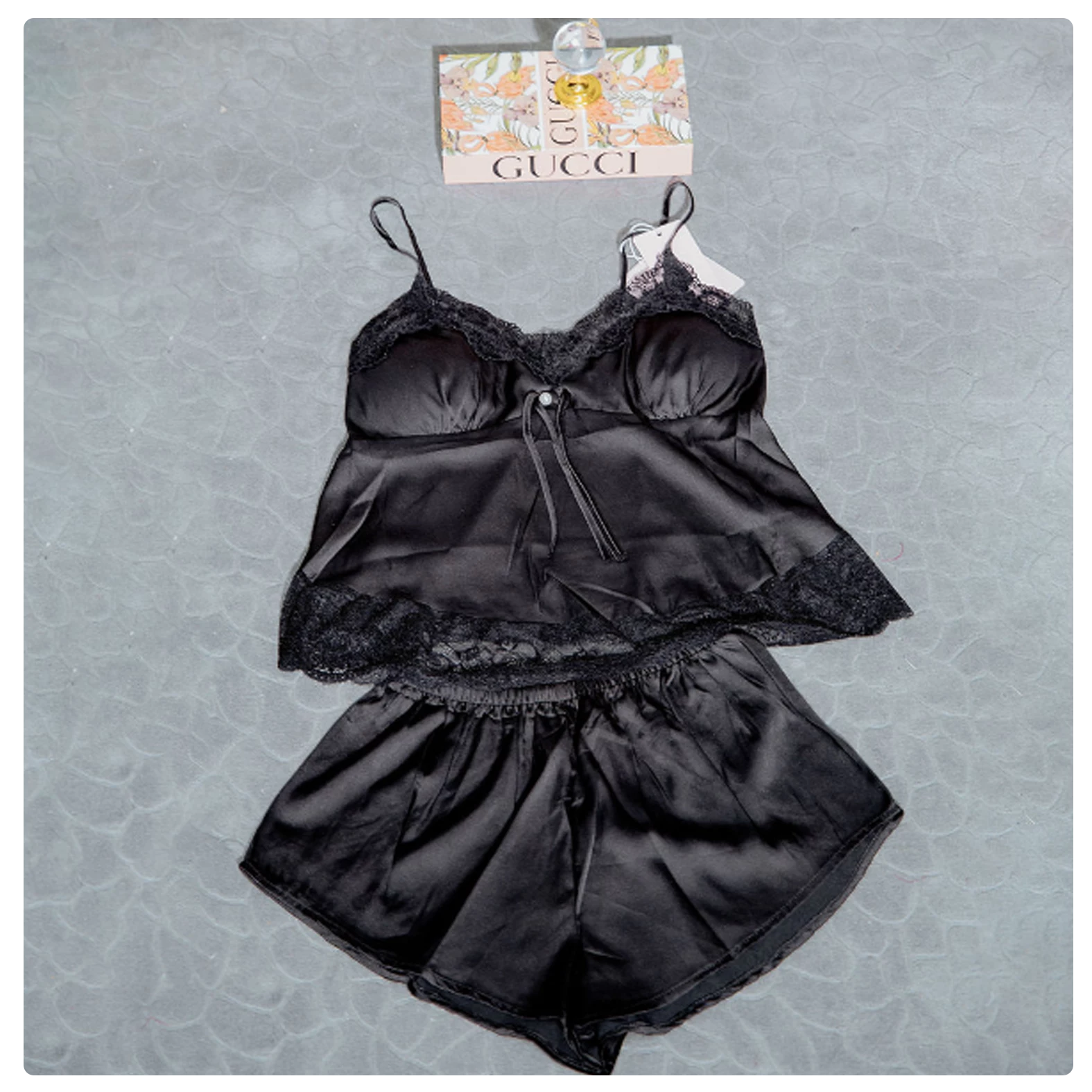 Noir Elegance 2-Piece Satin Sleep Set